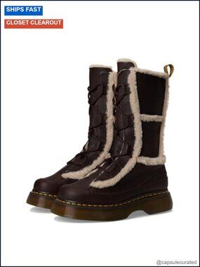 Grizzly Leather Women's Mid-Calf Snow Boots Faux Fur Lining Platform Lace Up